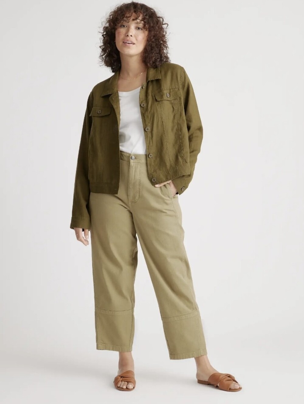 Organic Stretch Cotton Twill Barrel Pants